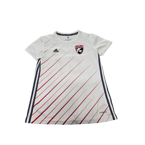 Adidas Unisex White Short Sleeve Crew Neck Soccer Shirt Jersey Size Small - Picture 1 of 9